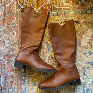 Tory Burch brown leather riding boots 10.5